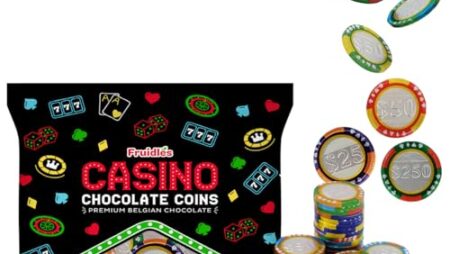 Fruidles Casino Poker Chips, Belgian Milk Chocolate Coins, Kosher Certified Dairy, Non GMO (25-Pack)