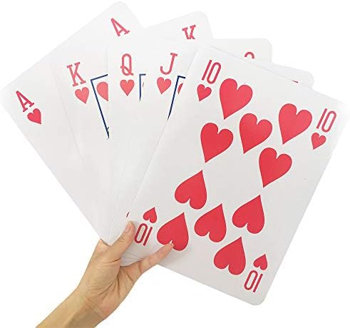 Yuanhe Jumbo Giant Playing Card Deck – 8X11 Inch Large Oversized Cards – Super Big Game Theme Full Deck – For Kids, Adults, Casino Party Decorations